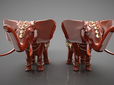 装饰大象模型3d模型
