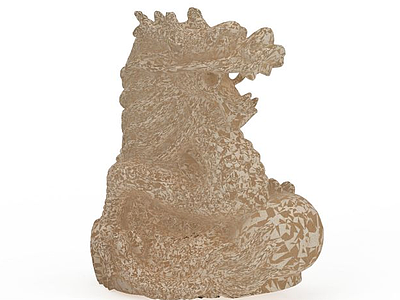 龙石雕模型3d模型