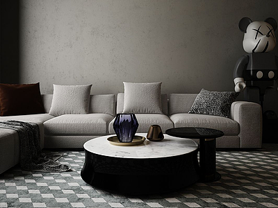 3d家具沙发茶几组合模型