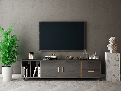 3d家具饰品组合电视柜模型