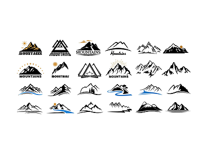 3d现代拟山形山峰山脉模型