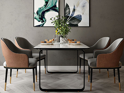 家具饰品餐桌组合模型3d模型