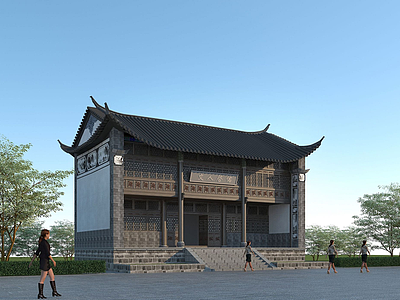 古建寺庙模型