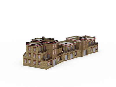 3d藏族房屋建筑免费模型