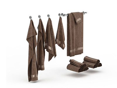 棕色毛巾组合模型3d模型