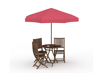 3d户外遮阳伞座椅模型