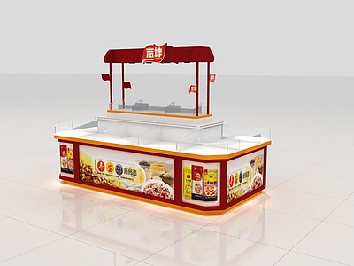 3d志坤汤粥食品柜模型