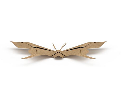 3d木质蝴蝶装饰品免费模型