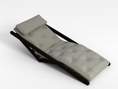3d软包布艺卧式长躺椅模型