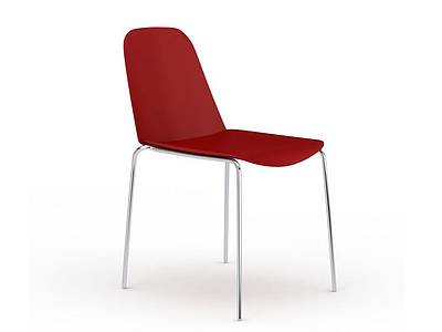 简约红色餐厅座椅模型3d模型