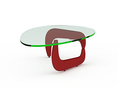 3d现代简易玻璃桌模型