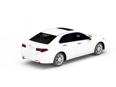 3d白色小轿车模型