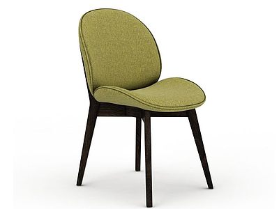 现代绿色布艺椅子模型3d模型