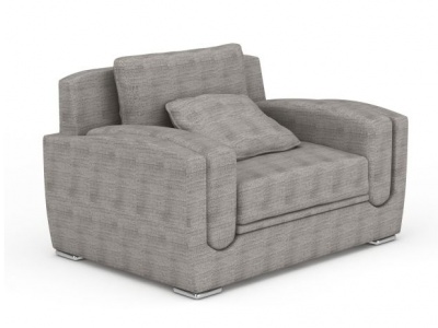现代灰色布艺单人沙发模型3d模型