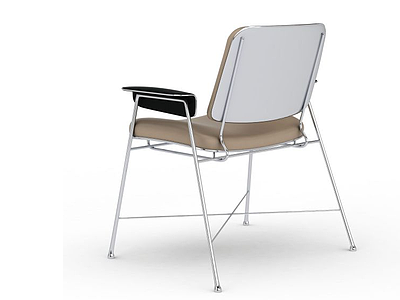 3d现代不锈钢支架皮坐垫扶手休闲椅模型