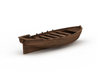 3d小木船模型