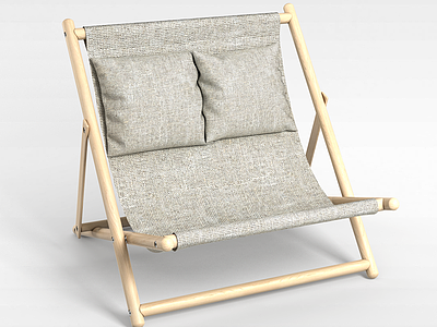 3d时尚实木折叠休闲椅模型