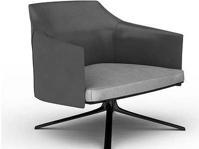 3d现代灰色软坐垫椅子模型