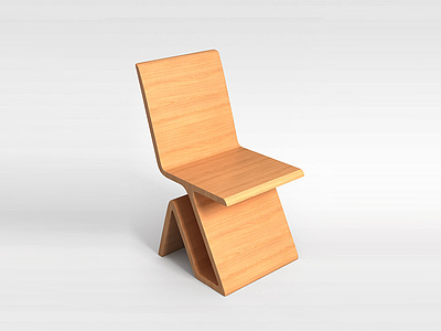3d创意实木概念图形椅子模型