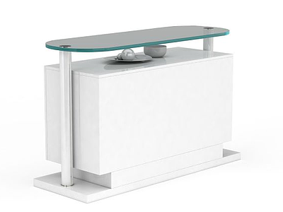 3d现代简易钢化玻璃吧台免费模型
