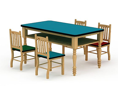 3d长桌椅免费模型