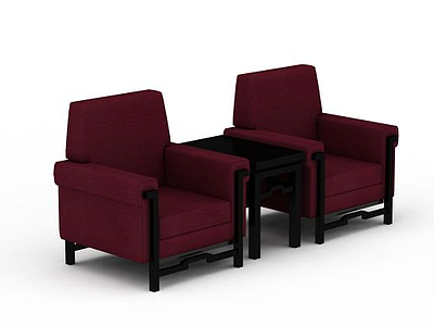 单人沙发组合模型3d模型