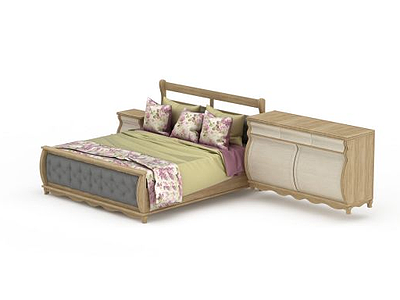 欧式床具模型3d模型