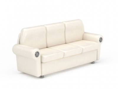 现代简约米色三人沙发模型3d模型
