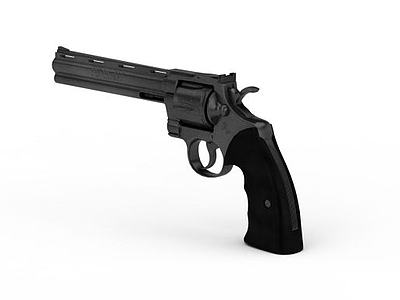 3d经典黑色小手枪模型