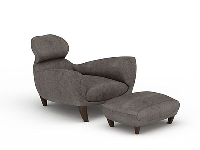 灰色现代布艺沙发模型3d模型