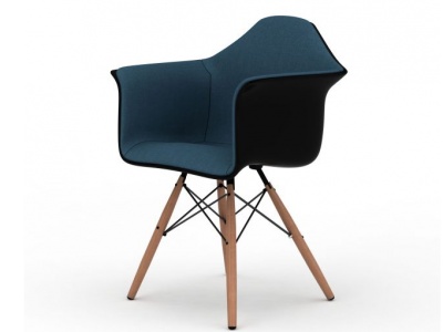 3d现代实木支架蓝色高脚椅模型