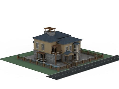 3d西方别墅小楼免费模型