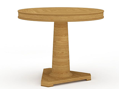 圆形木桌模型3d模型