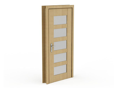 3d木质卧室门免费模型