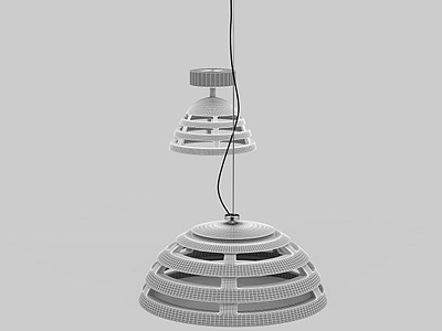 3d创意灰色碗状吊灯模型