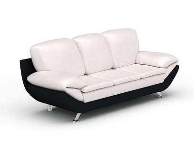 现代黑白拼色多人沙发模型3d模型