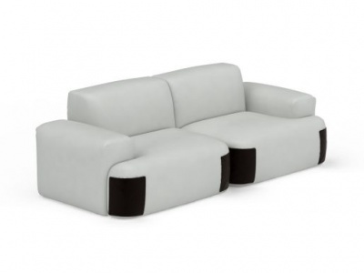时尚拼色双人休闲沙发模型3d模型