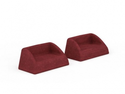 3d创意红色休闲沙发免费模型