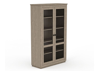 现代精品实木书柜模型3d模型