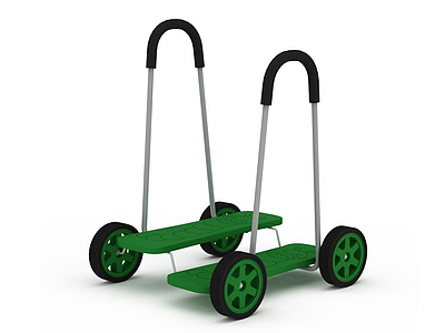 绿色平衡踩踏车3d模型