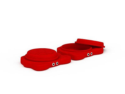 3d红色螃蟹沙水盘免费模型