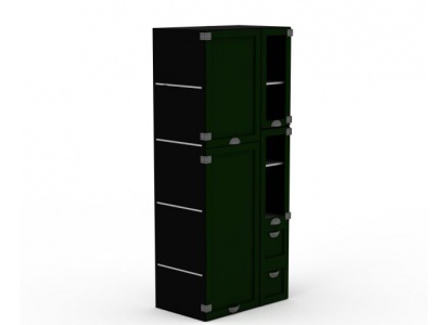 3d简易双开门复合板衣柜免费模型