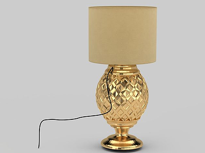 3d金色阿拉伯风格台灯模型