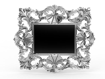3d雕花边框装饰镜子免费模型