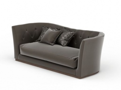 灰色软包沙发模型3d模型