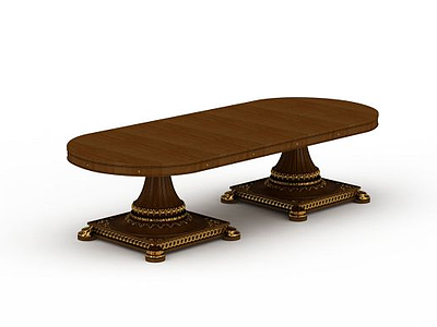 3d双底座餐桌模型