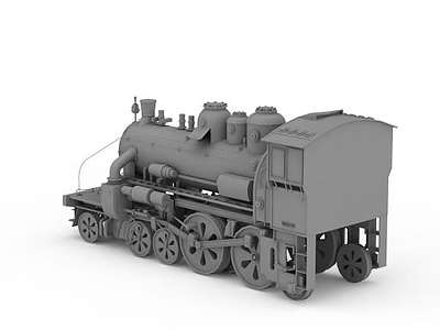 3d老式火车头模型