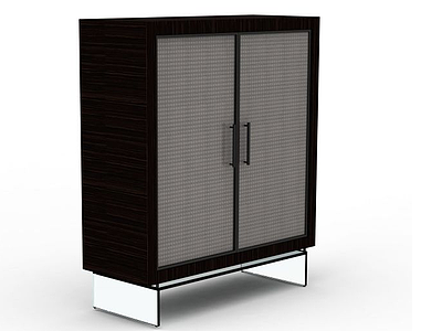 日式双开门衣柜模型3d模型