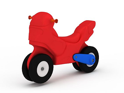红色儿童玩具车3d模型