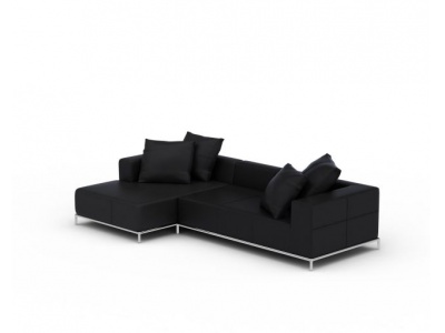 3d黑色现代沙发组合免费模型